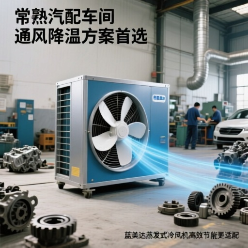 常熟汽配车间通风降温方案首选 蓝美达蒸发式冷风机高效节能更适配