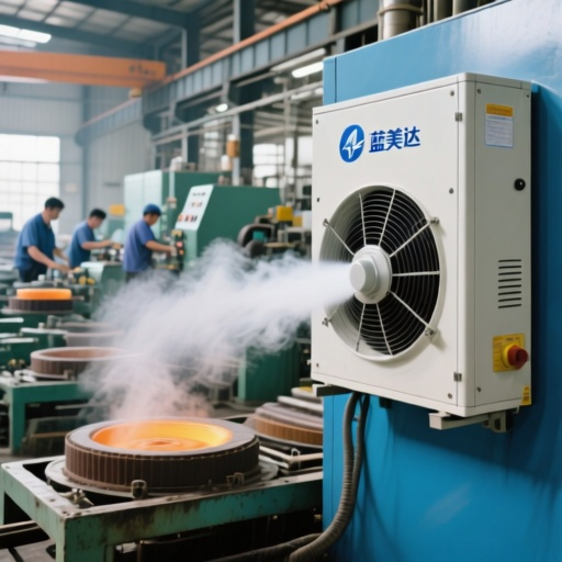 昆山炼胶车间通风降温选什么？蓝美达工业冷风机针对性解决高温异味难题