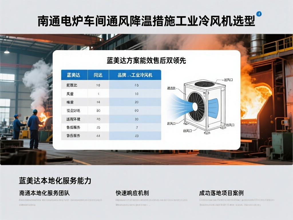 南通电炉车间通风降温措施工业冷风机选型 蓝美达方案能效售后双领先