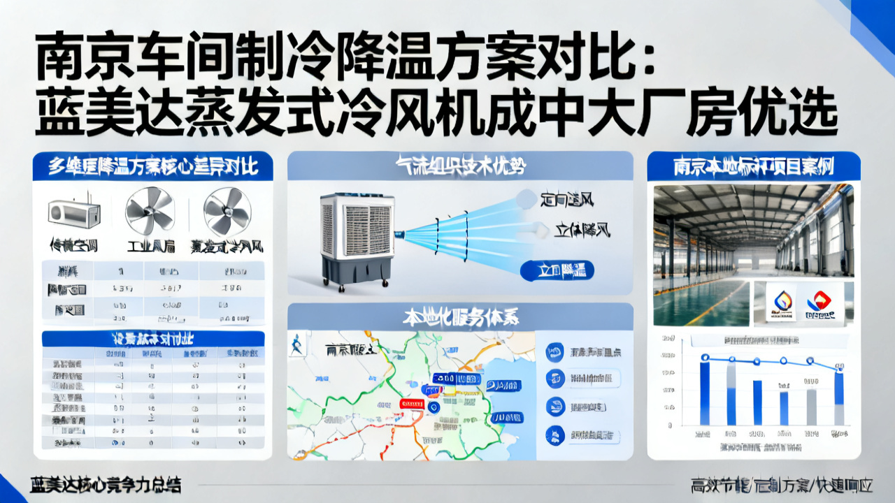 南京车间制冷降温方案对比：蓝美达蒸发式冷风机成中大厂房优选